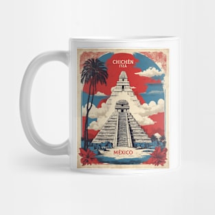 Chichen Itza Mexico Vintage Poster Tourism 2 Mug